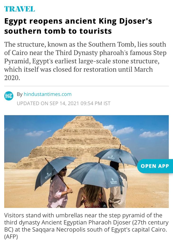 افتتاح  مشروع ترميم المقبرة الجنوبية للملك زوسر يتصدر أخبار الصحف ووكالات الأنباء العالمية (2)