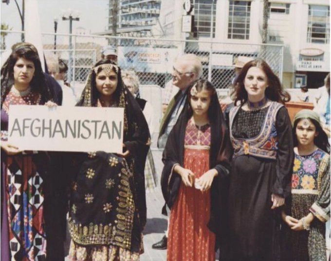 Afghan women and their traditional clothes