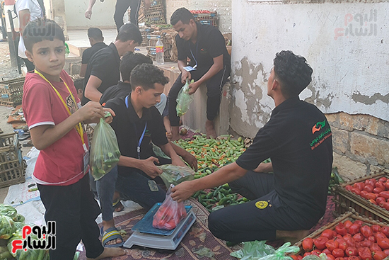 شباب قرية بالشرقية يتكفلون باحتياجات الخضروات لـ 120 أسرة (3)