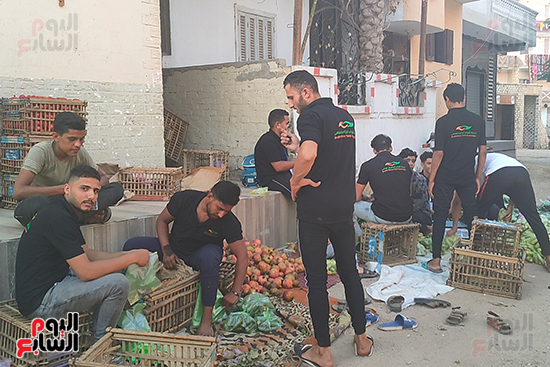 شباب قرية بالشرقية يتكفلون باحتياجات الخضروات لـ 120 أسرة (7)