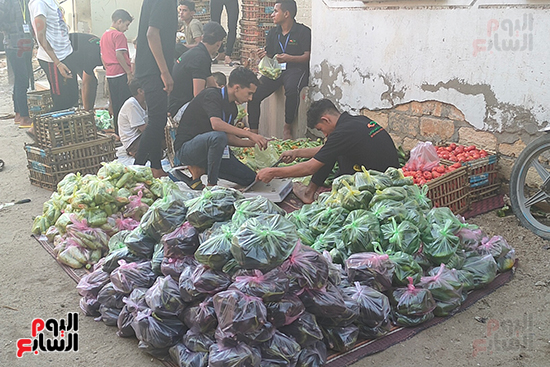 شباب قرية بالشرقية يتكفلون باحتياجات الخضروات لـ 120 أسرة (1)