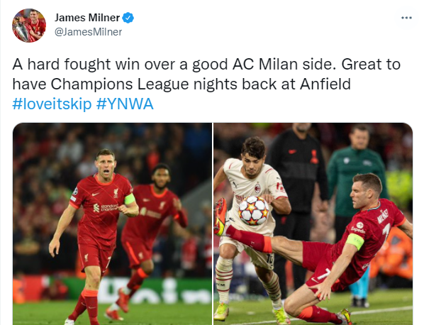 Milner comments on the win