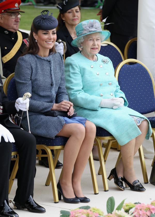 Kate Middleton and Queen Elizabeth in blue