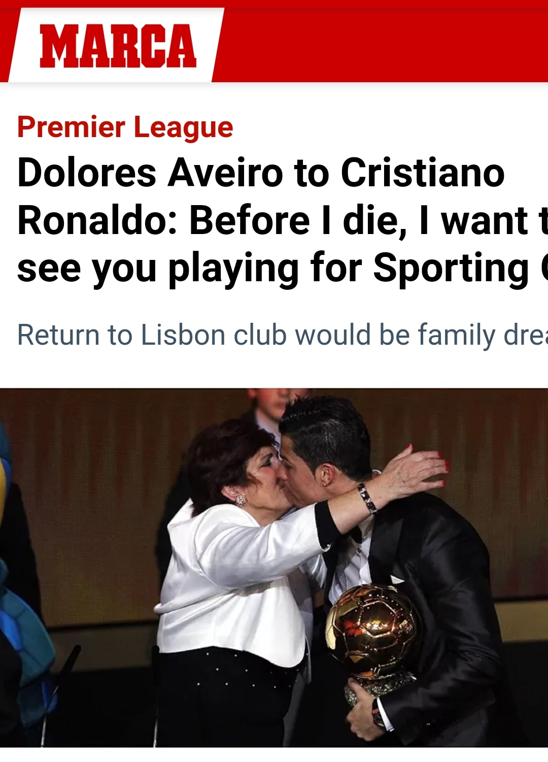 Ronaldo news from Marca newspaper