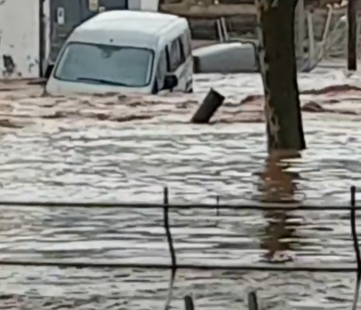السيارت تطفو فى الفيضان