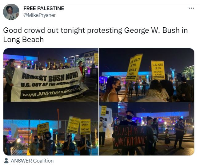 تظاهرات ضد جورج بوش