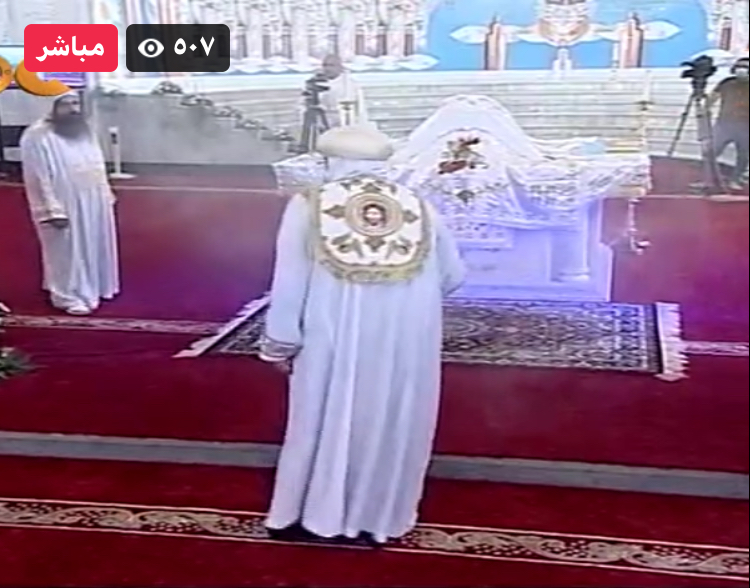 البابا تواضروس خلال تدشينه كاتدرائية دير القديس مارجرجس  (1)