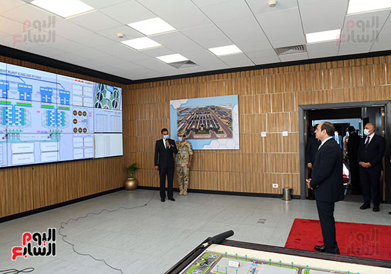 الرئيس السيسي يفتتح محطة معالجة مياه مصرف بحر البقر (14)