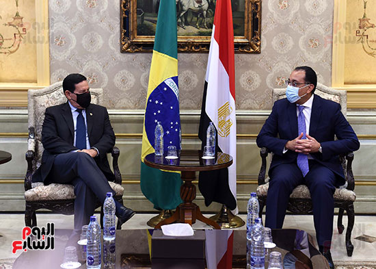 رئيس الوزراء يستقبل نائب الرئيس البرازيلى بمطار القاهرة  (17)