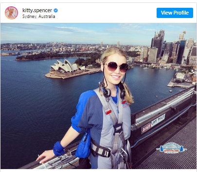 Kitty Spencer during her visit to Australia