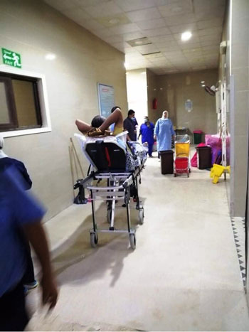 مستشفى السويس العام يتلقى المصابين