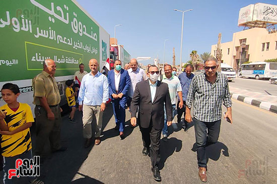 متابعة وصول قافلة أبواب الخير في محافظة شمال سيناء