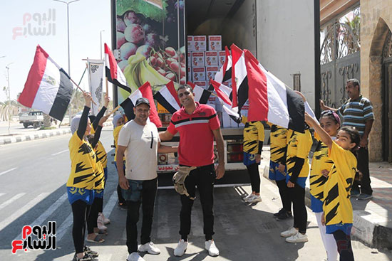فرحة وصول قافلة أبواب الخير في محافظة شمال سيناء