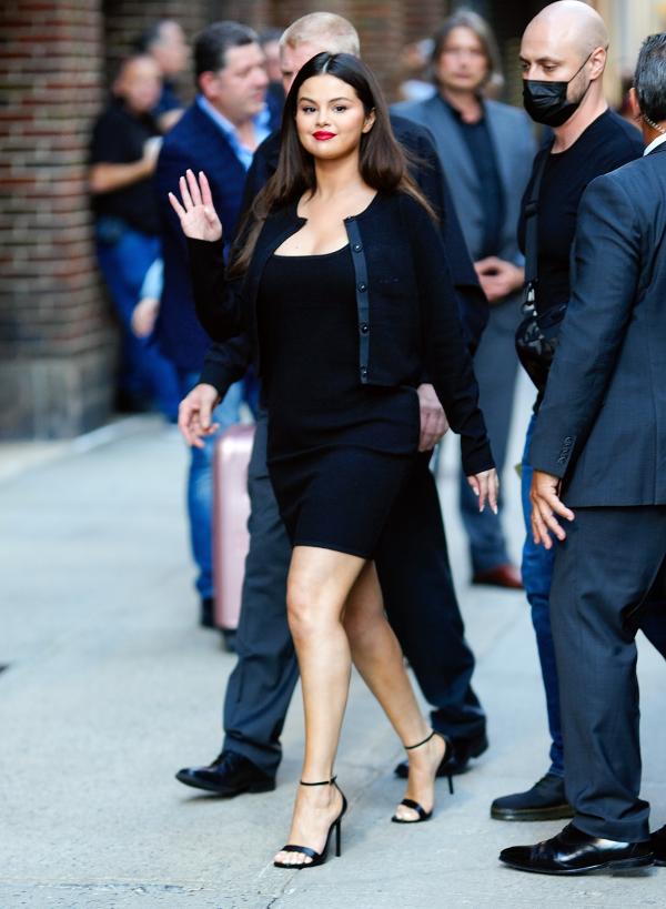 Selena Gomez in a short black dress