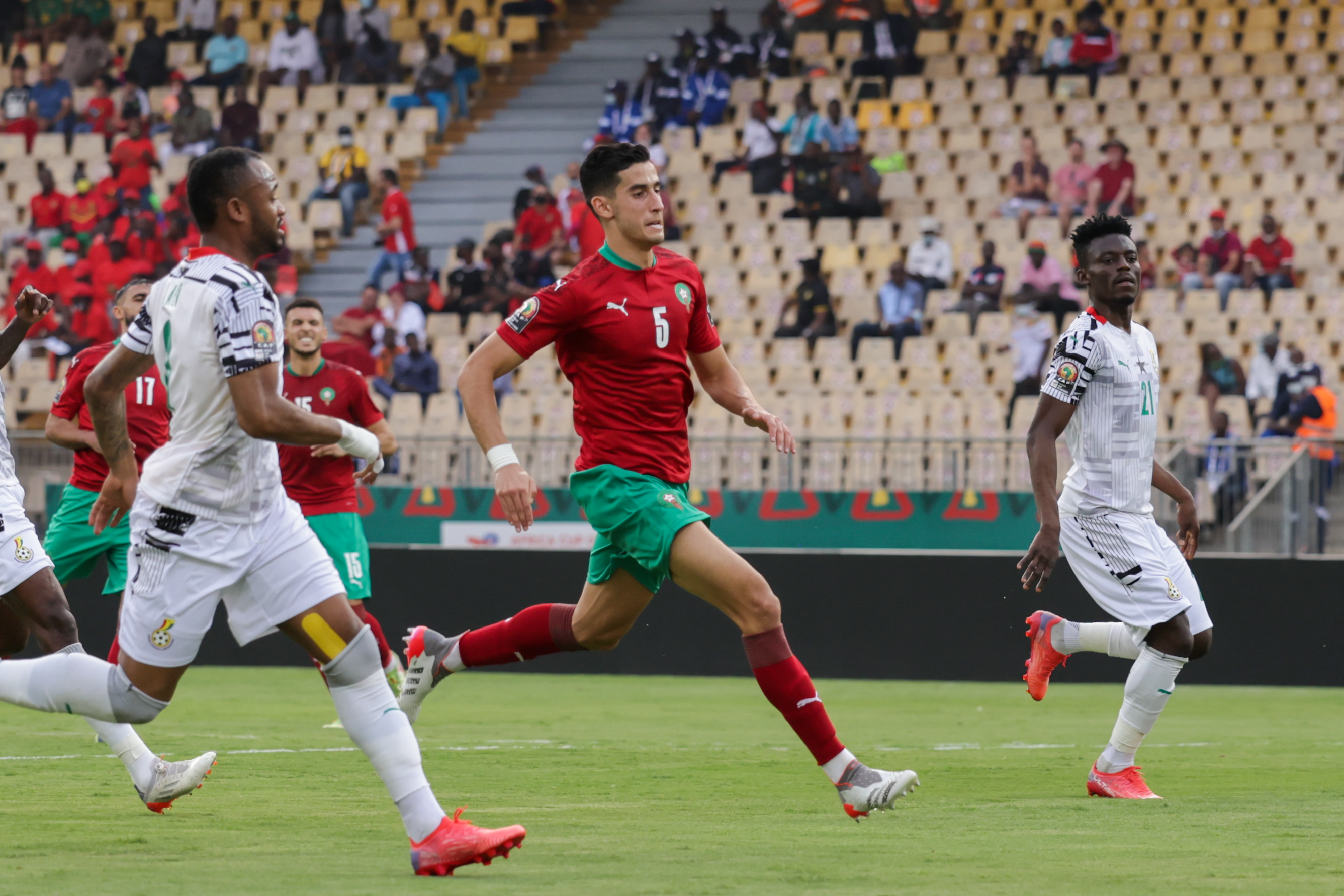 جانب من مباراة غانا والمغرب