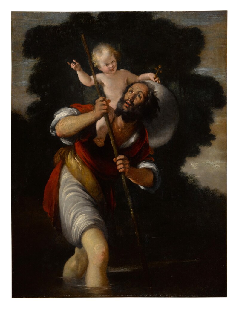 لوحة القديس كرستوفر يحمل المسيح