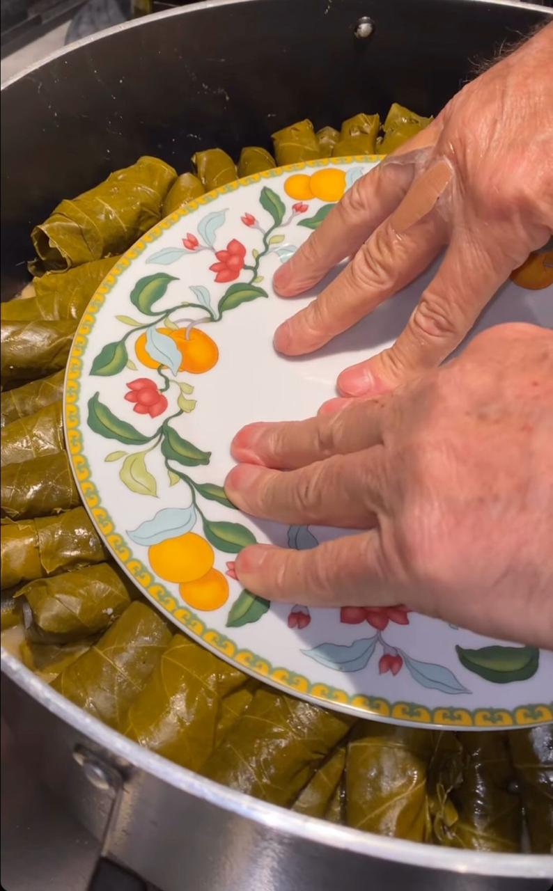 بيلا حديد تعد المحشي  (10)