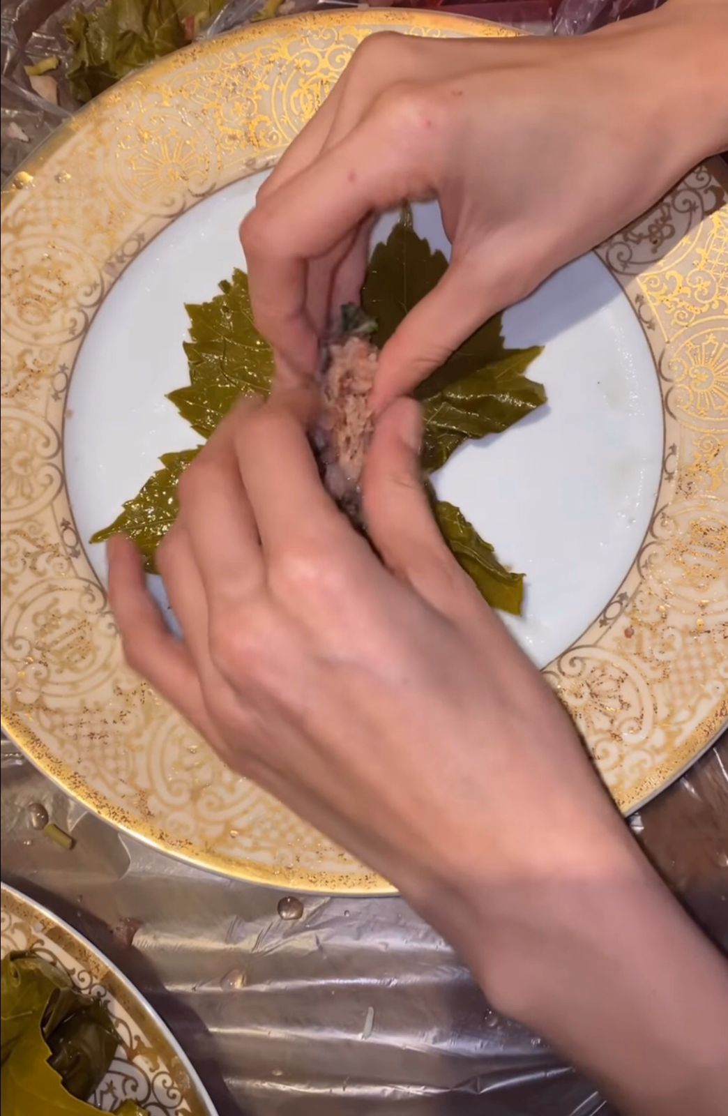 بيلا حديد تعد المحشي  (2)