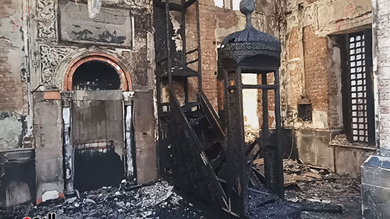 حريق هائل شب فى مسجد الشيخ علم الدين الرباط بمدينة منفلوط، (13)