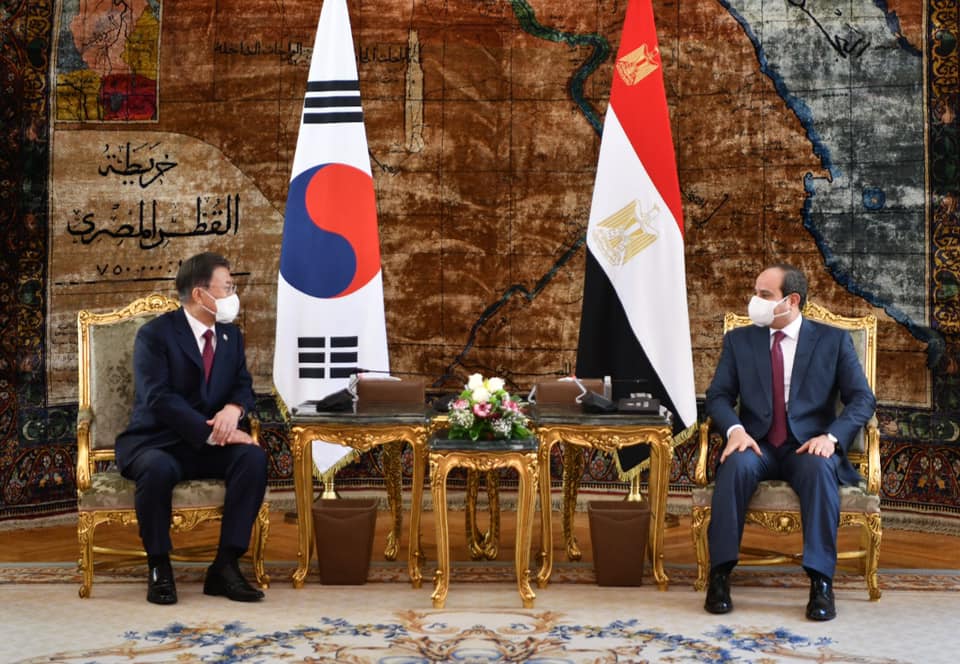 الرئيس السيسى يستقبل الرئيس الكوري الجنوبى مون جيه