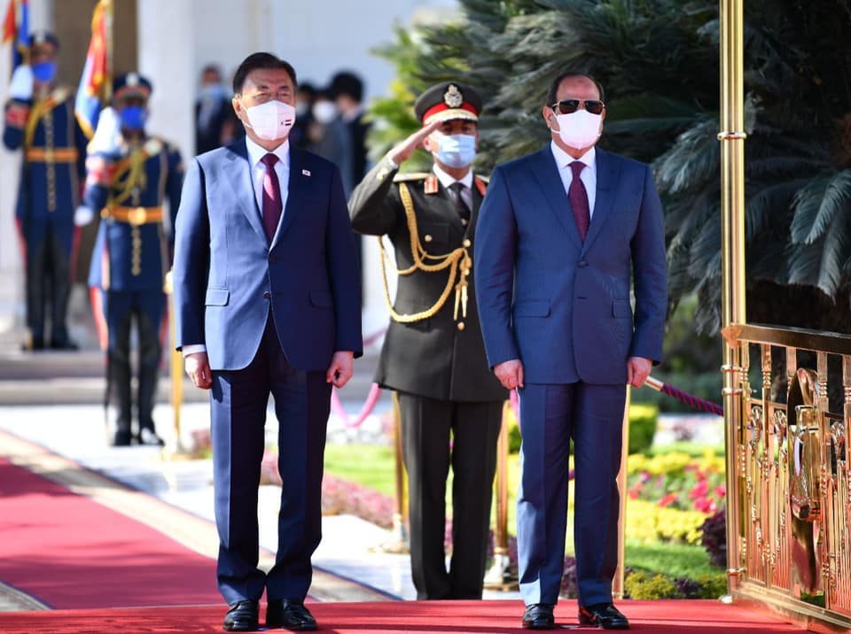 استقبال الرئيس الكورى الجنوبى فى قصر الاتحادية (2)