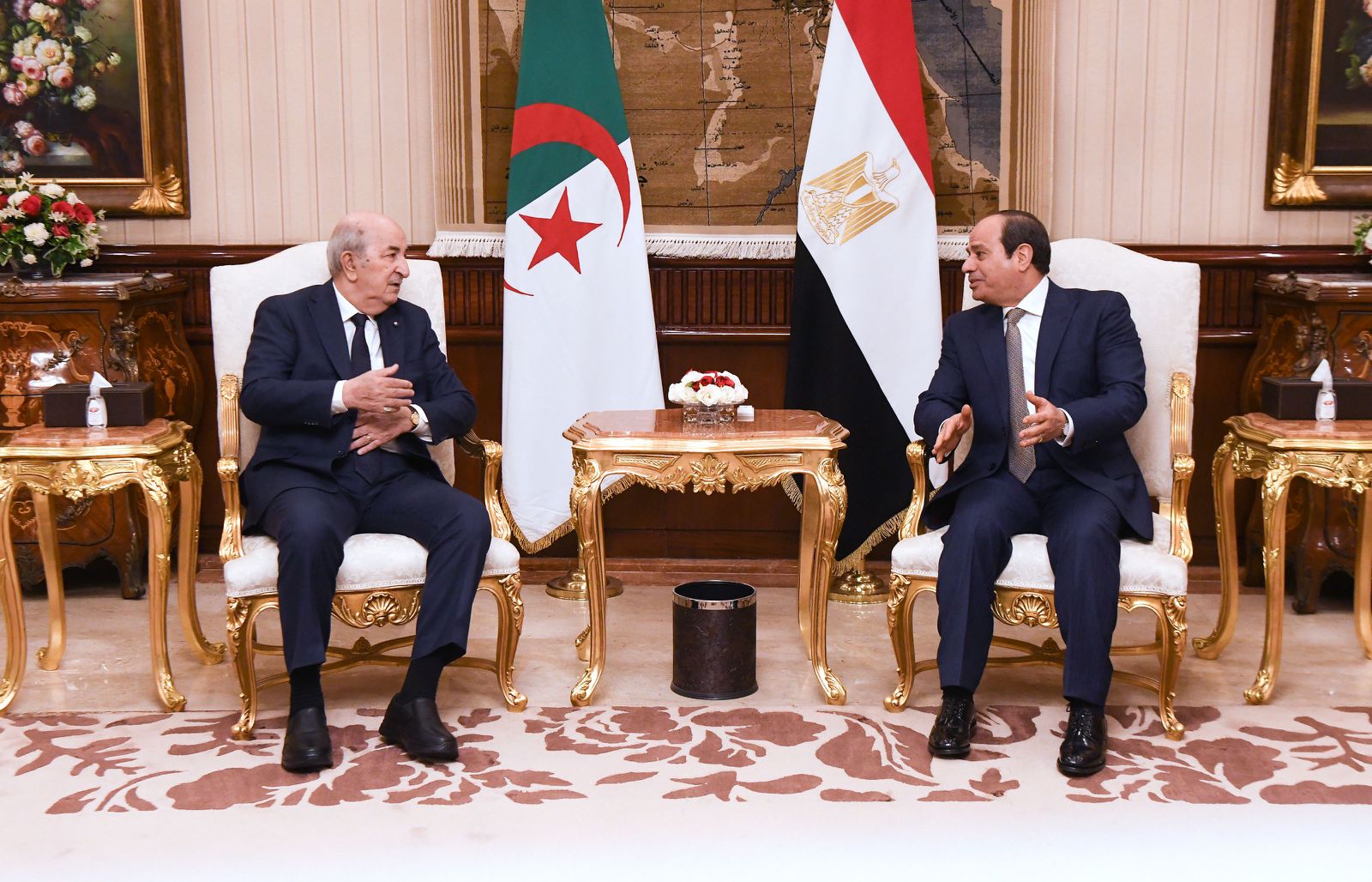 لقاء الرئيس عبد الفتاح السيسى ونظيره الجزائرى عبدالمجيد تبون