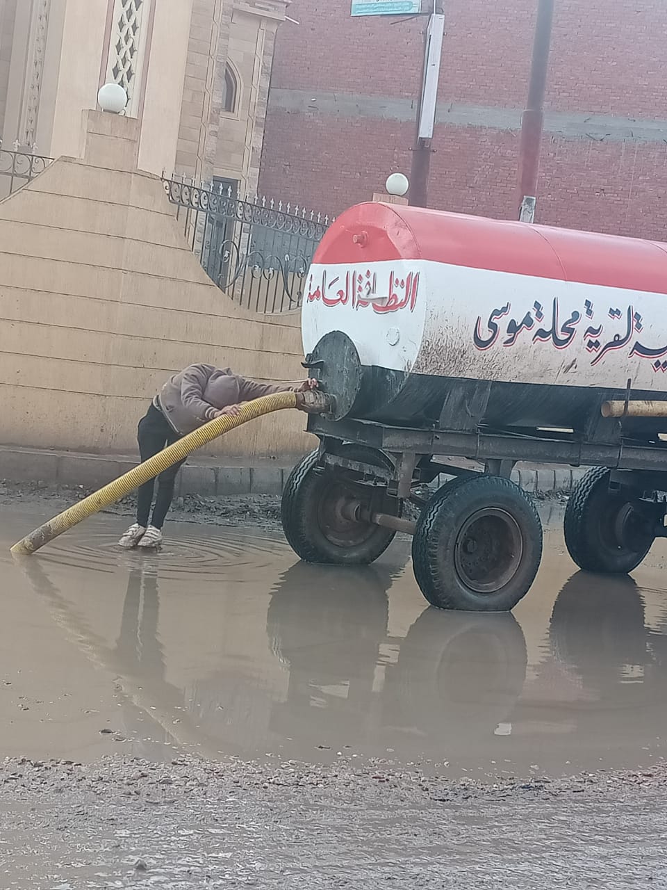 رفع مياه الامطار بقريةو محلة موسى