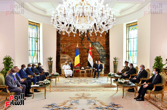 الرئيس عبد الفتاح السيسي يستقبل محمد إدريس ديبى رئيس المجلس العسكري الانتقالي لجمهورية تشاد (7)