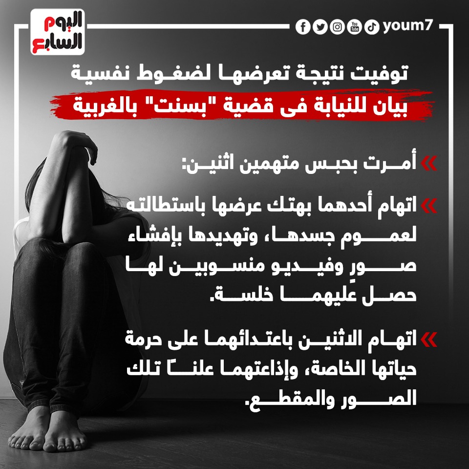 توفيت بسبب ضغوط نفسية.. بيان النيابة فى قضية بسنت خالد