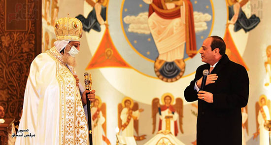 الرئيس السيسي يزور كاتدرائية ميلاد المسيح بالعاصمة الإدارية الجديدة (1)