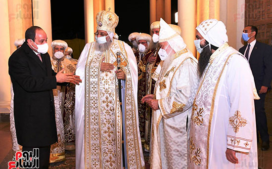 الرئيس السيسي يزور كاتدرائية ميلاد المسيح بالعاصمة الإدارية الجديدة (4)