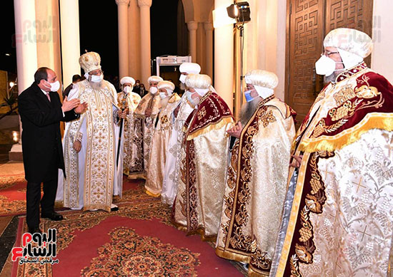 الرئيس السيسي يزور كاتدرائية ميلاد المسيح بالعاصمة الإدارية الجديدة (5)