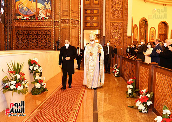 البابا تواضروس يستقبل الرئيس السيسي فى كاتدرائية العاصمة الإدارية الجديدة