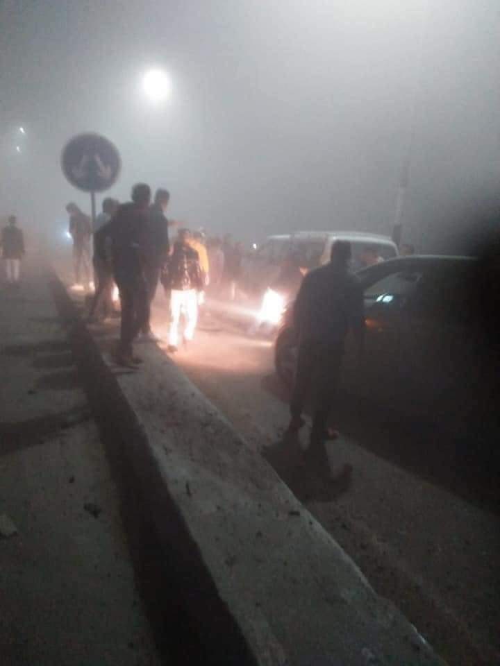 صور لحادث تصادم مروع بين سيارة ميكروباص وأتوبيس نقل عام، (4)