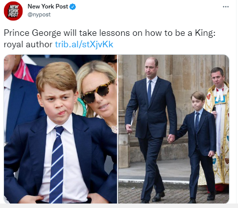 الأمير جورج بصحبة والده