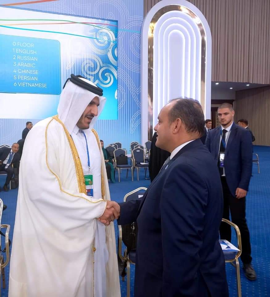 وزير التجارة والصناعة خلال لقائته مع وزراء عرب