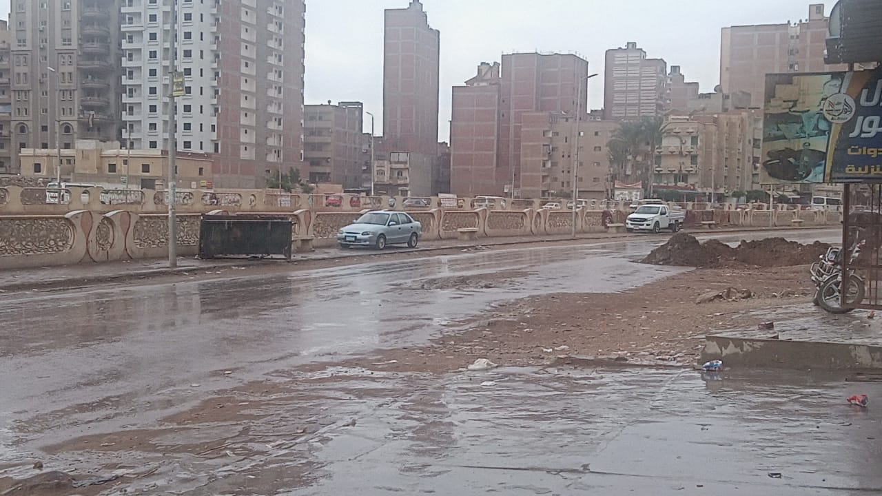 هطول الامطار بمدينة كفر الشيخ