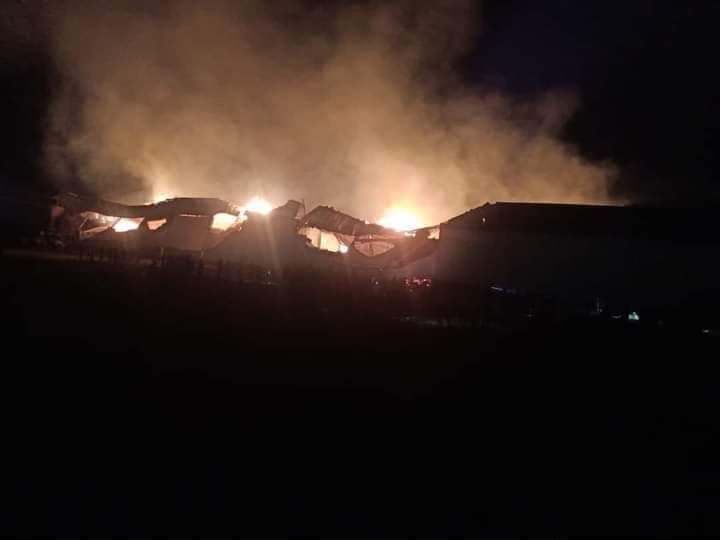 حريق بشونة قطن في دمياط