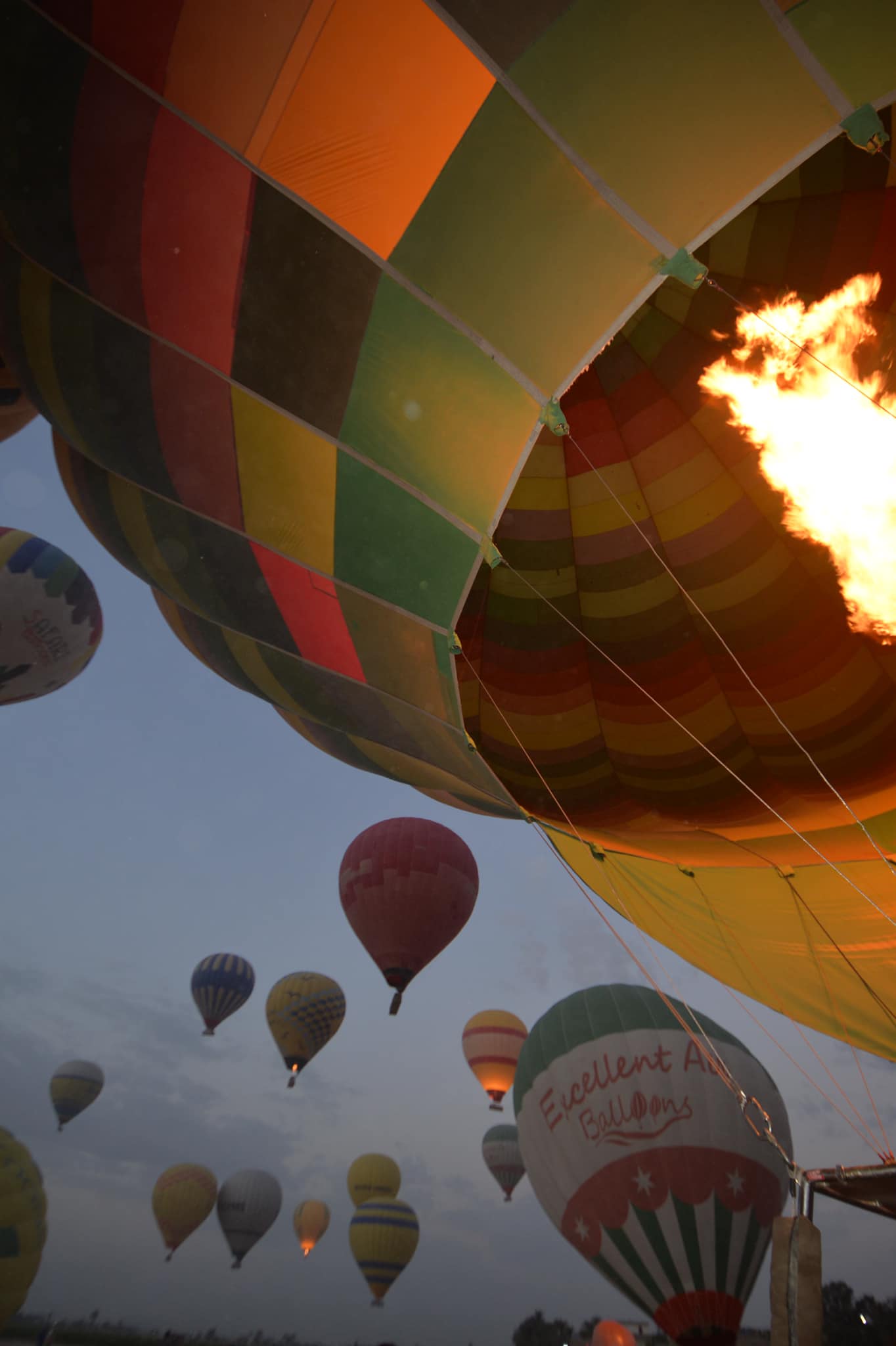 البالونات خلال تحليقها من أرض مطار الأقصر