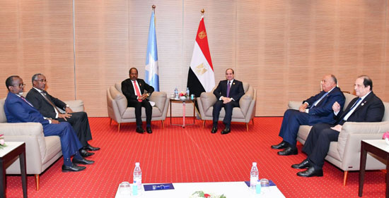 الرئيس السيسى مع الرئيس الصومالى حسن شيخ محمود (2)