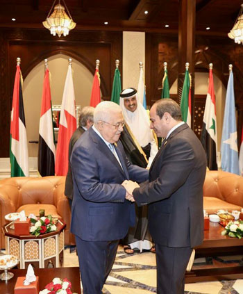 السيسى مع الرئيس الفلسطينى محمود عباس