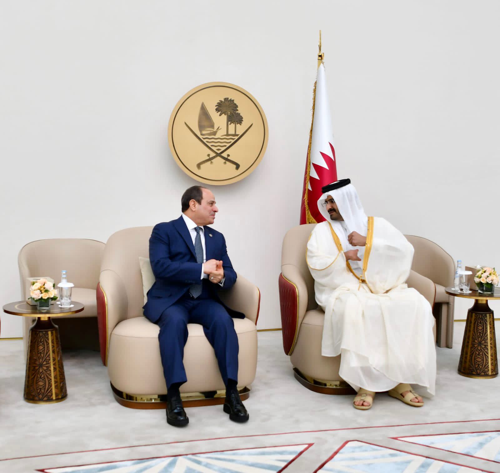 وصول الرئيس السيسي إلى الدوحة