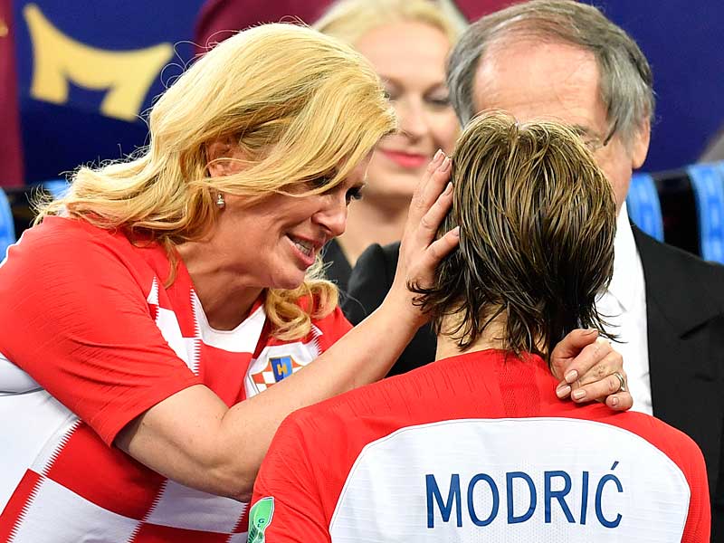 رئيسة كرواتيا أثناء كأس العالم 2018