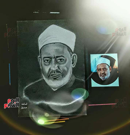 رسمه-لاسامه-صديق-للأمانم-الاكبر-شيخ-الازهر