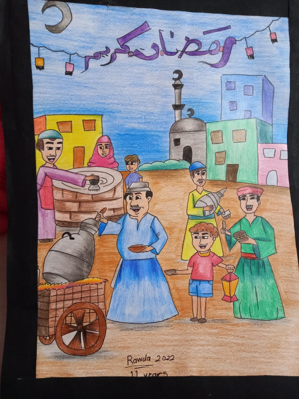 Çizimi, Ramazan ayını ve o aydaki insanların hayatlarını anlatıyor.