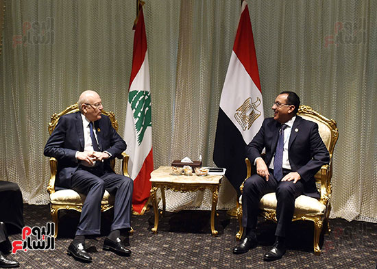 رئيس الوزراء يلتقي نظيره اللبنانى على هامش فعاليات اليوم الثاني لقمة المناخ (1)