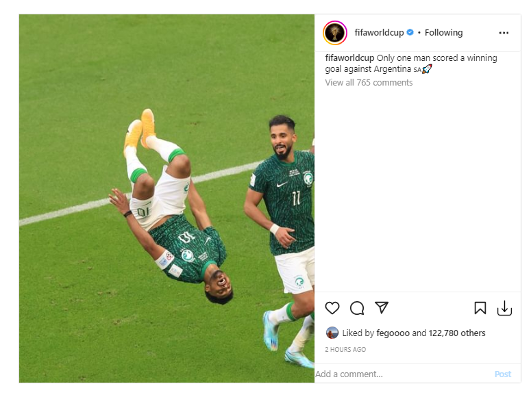 حساب كأس العالم على انستجرام