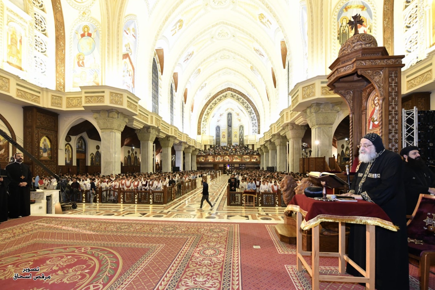 جانب من مشاركة البابا تواضروس صلوات التسبيح في الكاتدرائية المرقسية (2)