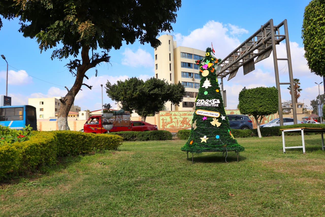 نظافة القاهرة تنشر أشجار الكريسماس بالشوارع استعدادا لاستقبال العام الجديد
