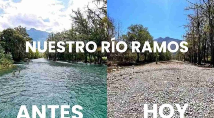 نهر راموس قبل وبعد الجفاف 
